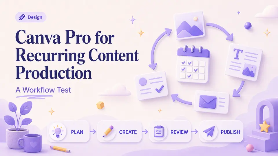 Canva Pro recurring content production workflow from plan to publish