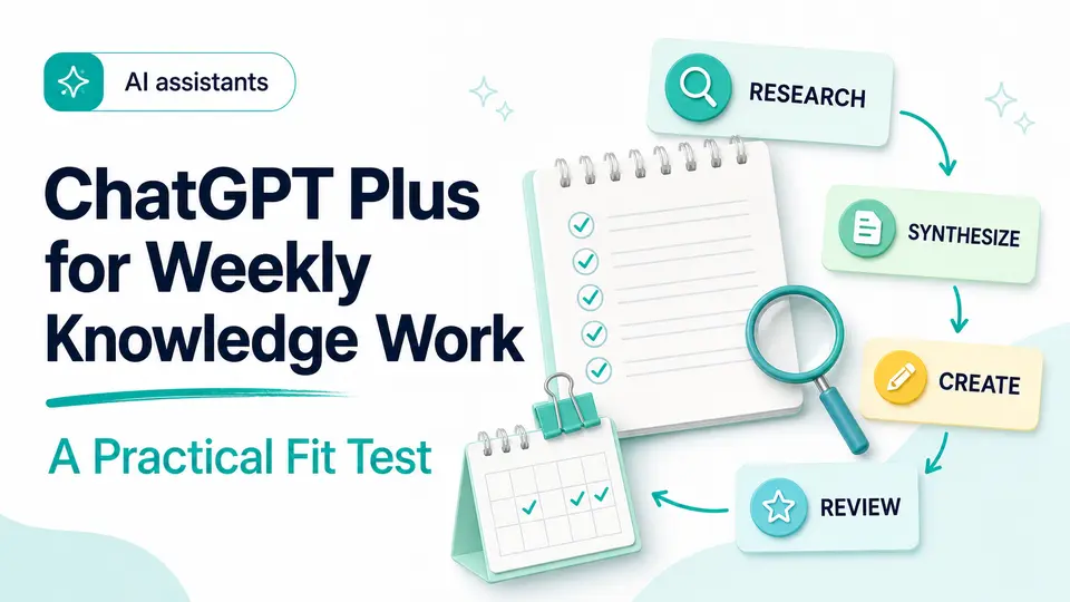 ChatGPT Plus weekly knowledge-work workflow from research through review
