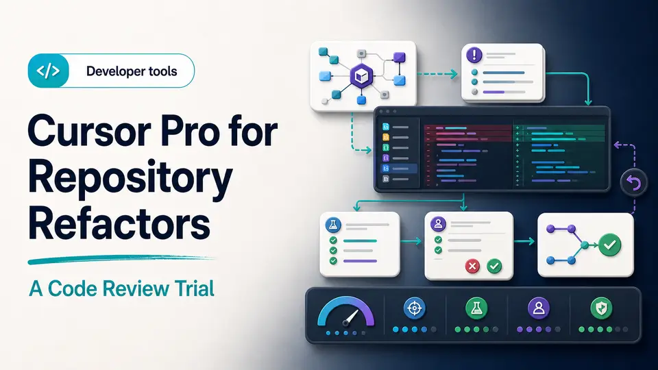 Cursor Pro repository refactor workflow from dependency map through tests, review, rollback, and merge