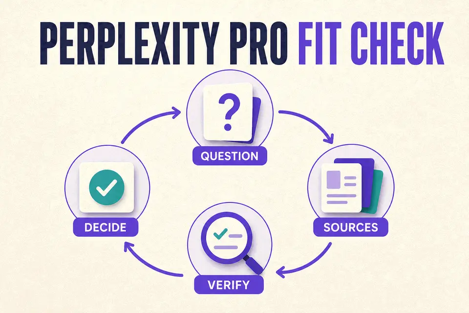 Five-step research verification loop from a Perplexity query to a reproducible conclusion