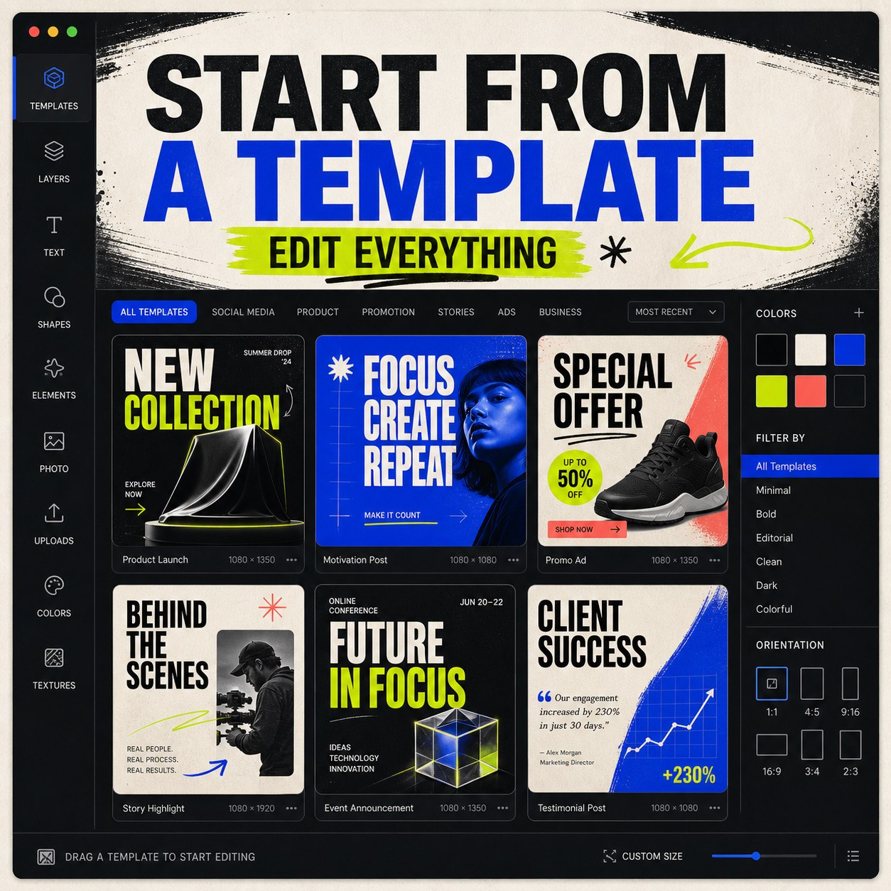 Templates generated in Taploop Studio